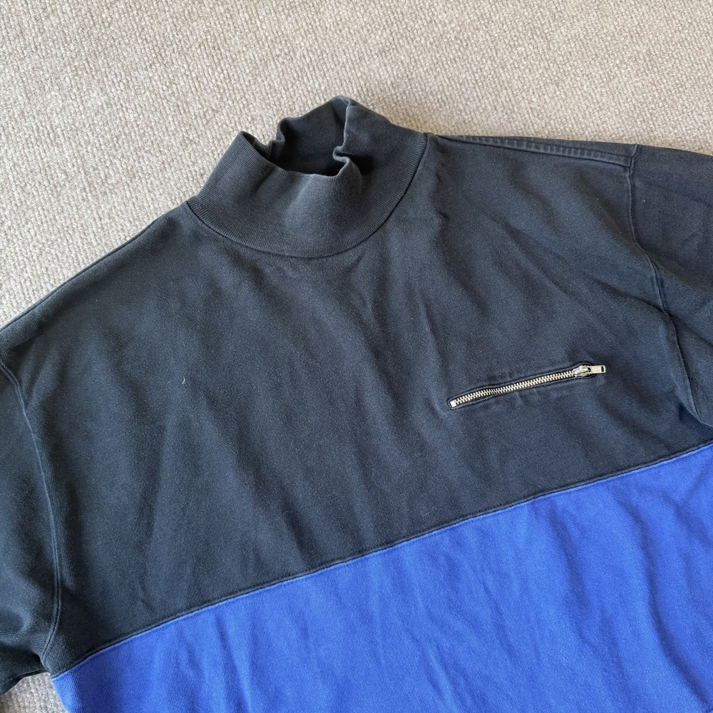 Vintage 90s Ralph Lauren Polo Hi Tech Mock Neck Striped Long Sleeve Size Medium